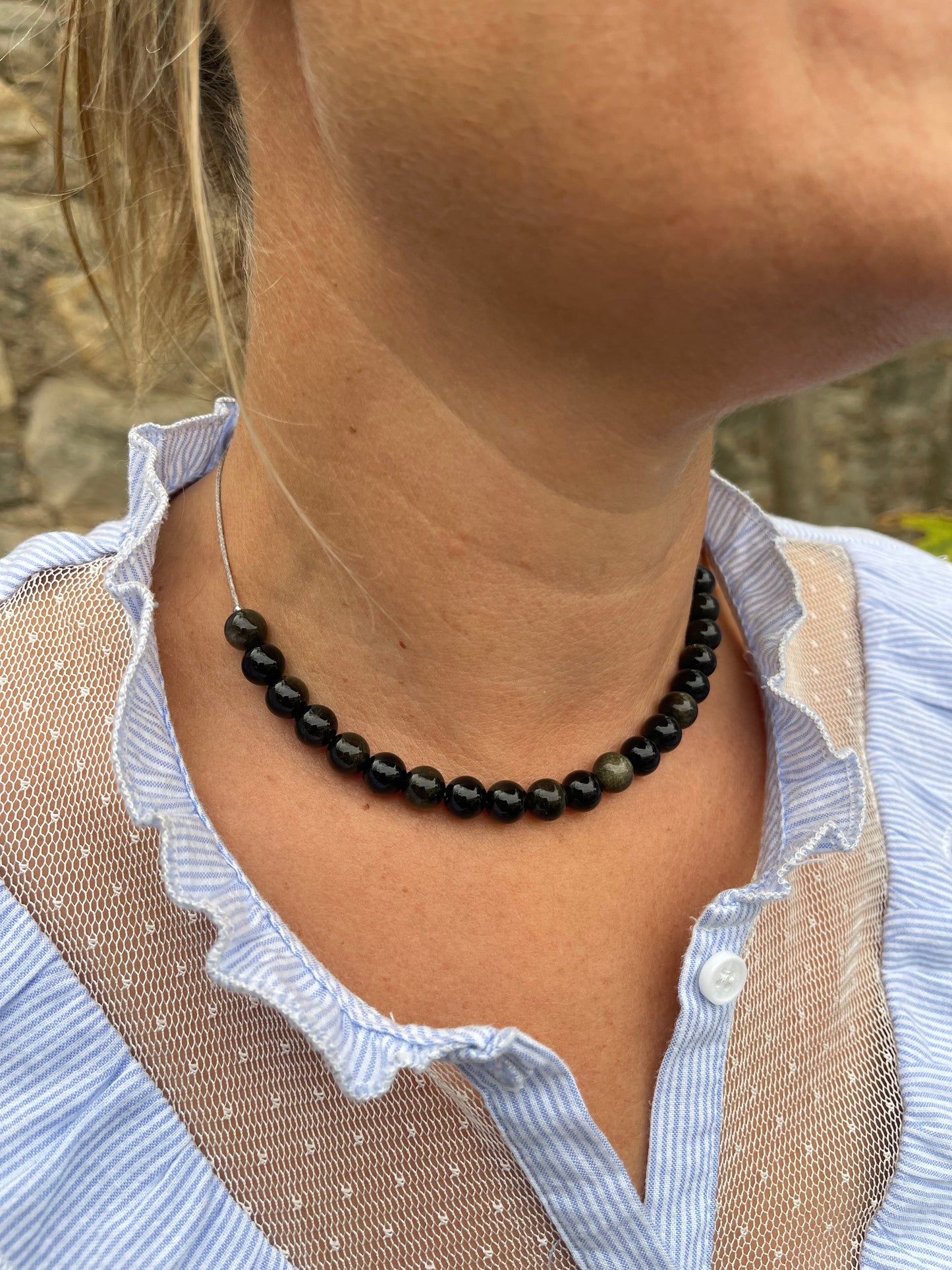 Collier Obsidienne Dorée - Classique